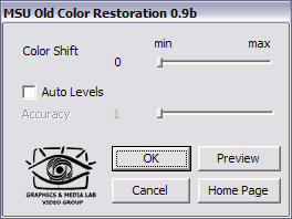 Settings of the
filter 